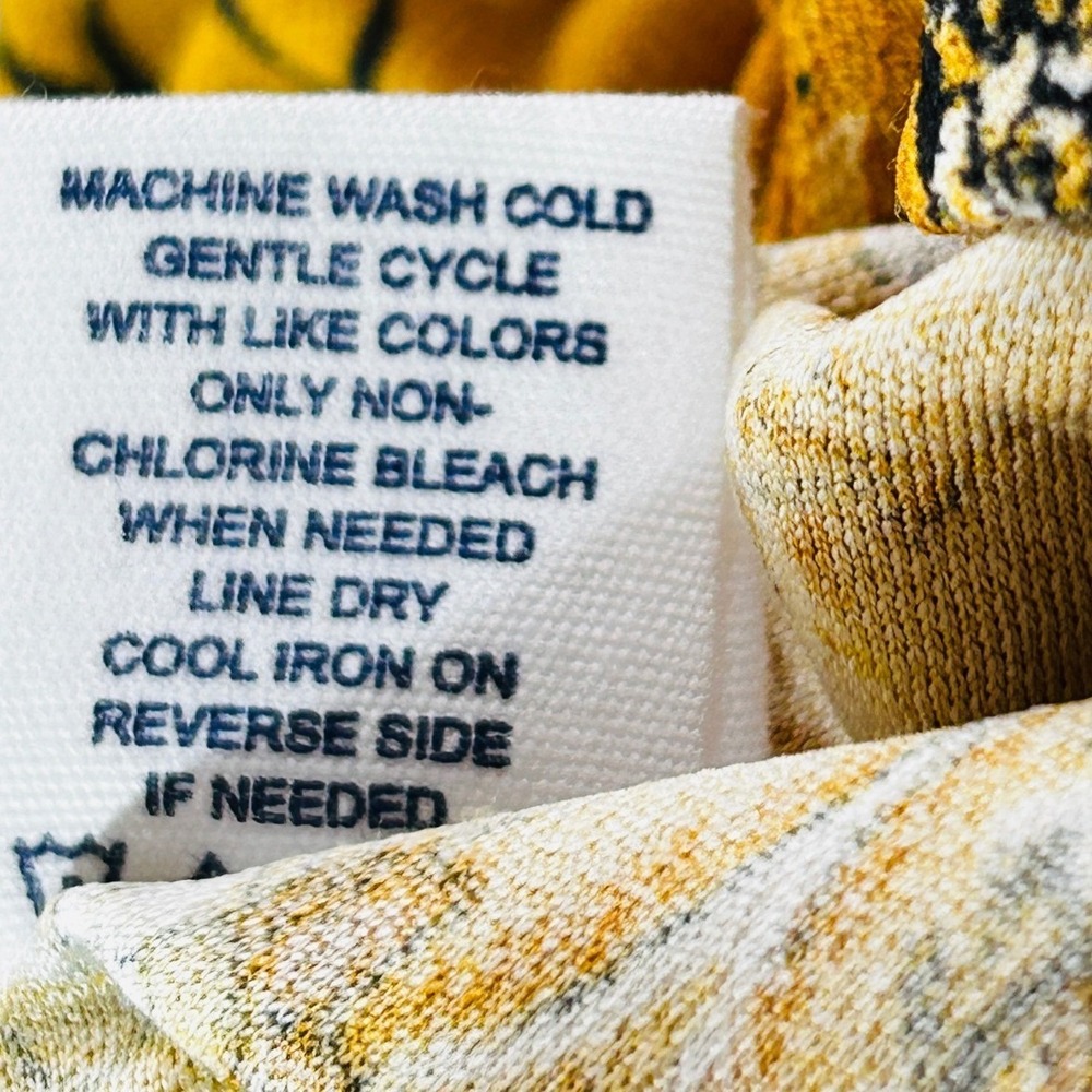 Madison + Hudson Gold Prairie Smocked Dress Size M Cottagecore Boho Country - Picture 13 of 13